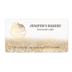 Étiquette Gliterie d'or Emballage de cupcakes maison