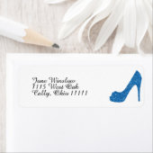 Étiquette Glitterie Bleu Haut talon (En situation)