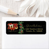 Étiquette Glittering 2026 New Year Design with Santa Hat  (En situation)
