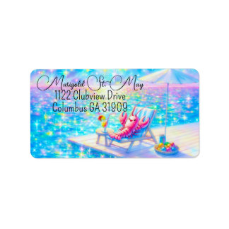Étiquette Glittering Lobster Beach Address Labels