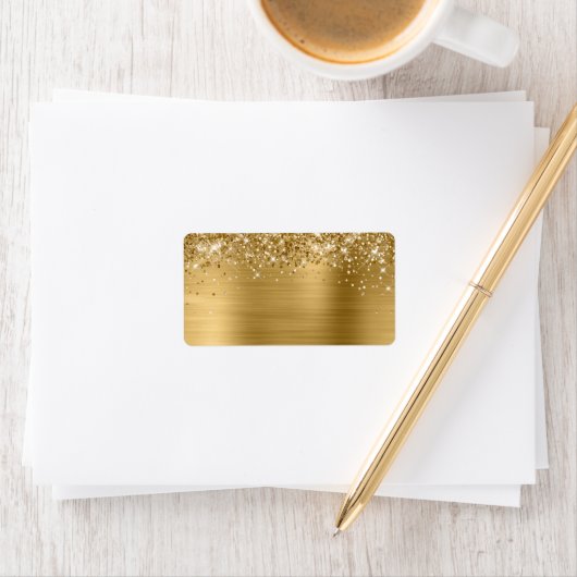Étiquette Glittery Gold Parties scintillant Foil (En situation)
