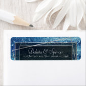 Étiquette Glitzy Foil | Ice Blue Adresse de retour (En situation)