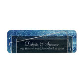 Étiquette Glitzy Foil | Ice Blue Adresse de retour (Devant)