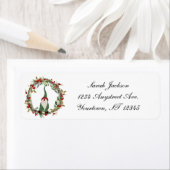 Étiquette Gnome dans une couronne de Noël (En situation)