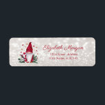 Étiquette Gnome Pine Tree Branches Stars Glittery Bokeh<br><div class="desc">Watercolor gnome with pine tree branches on glittery bokeh background. An elegant and sophisticated design. Customize with your name and address details.</div>