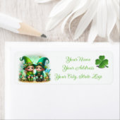 Étiquette Gnomes de la Fête Saint Patrick (En situation)