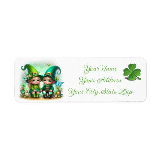 Étiquette Gnomes de la Fête Saint Patrick (Devant)