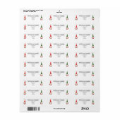 Étiquette gnomes de Noël simple (Feuille entière)