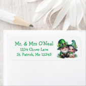Étiquette Gnomes mignons Saint Patrick's Day (En situation)