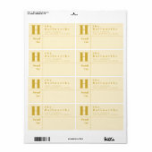 Étiquette Gold & Almond Modern Bold Block Adresse de retour (Feuille entière)