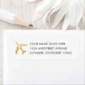 Étiquette Gold Avion Love Voyage Adresse de retour (En situation)