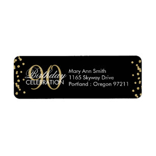Étiquette Gold Black 90e anniversaire Parties scintillant Co
