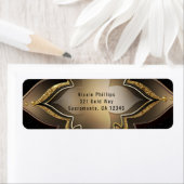 Étiquette Gold Black & Glam Exotic Flower Party Invitation (En situation)