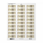 Étiquette Gold Black Graduation Script Coeurs Adresse modern (Feuille entière)