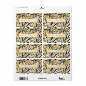 Étiquette Gold Black Zebra Print Pattern (Feuille entière)
