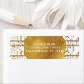 Étiquette Gold Blanc Égypte Glam Moderne Chic Mariage (En situation)