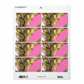 Étiquette Gold bling fleur de lys (Feuille entière)