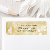 Étiquette Gold Bokeh Adresse de retour (En situation)