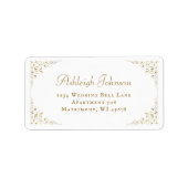 Étiquette Gold Botanical Frame Wedding RSVP Adresse de retou (Devant)
