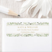 Étiquette Gold Botanical Greenery Adresse de retour (En situation)