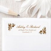 Étiquette Gold Botanical Wedding Return Address Label (En situation)