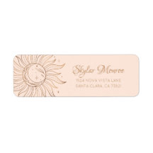 Gold Celestiy Sun & Moon on Blush Adresse de retou
