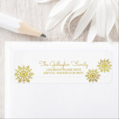 Étiquette Gold Chimmerge Chic Snowflake Holiday (En situation)