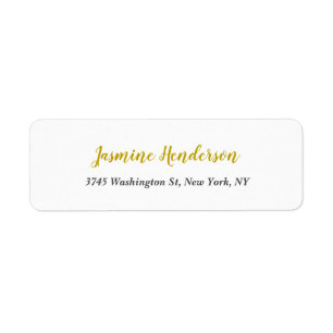 Étiquette Gold Color Calligraphy Professional Élégant