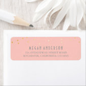 Étiquette Gold Confetti Blush Mariage rose (En situation)