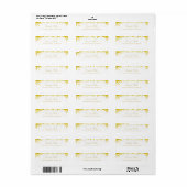 Étiquette Gold Confetti Élégant Script Luxueux Moderne (Feuille entière)