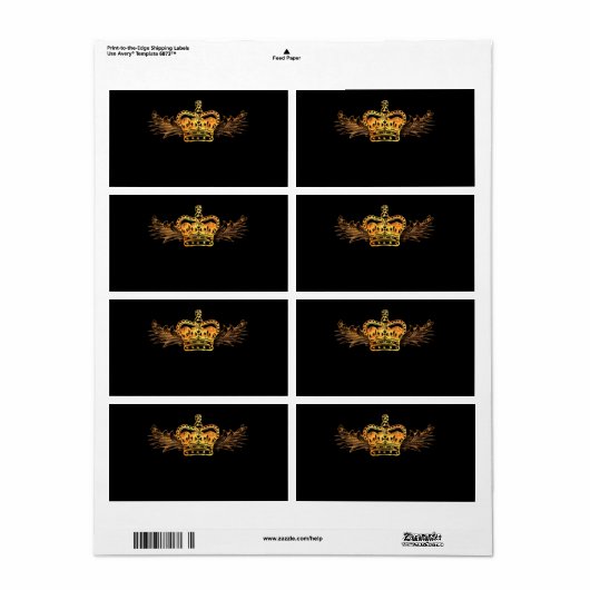 Étiquette Gold Crown (Feuille entière)