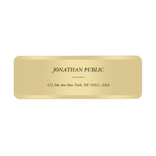 Étiquette Gold Cursive Texte Police Modern Return Adresse
