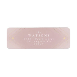 Étiquette Gold Diamond rose Géométrique Mariage Gatsby