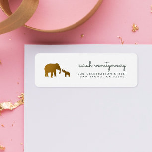 Étiquette Gold Elephant Family Adresse de retour