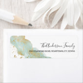 Étiquette Gold et feuille d'or menthe Adresse de retour de N (En situation)