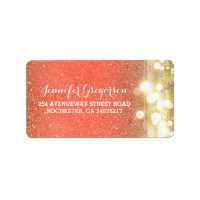 Gold et Peach String lights Mariage chic