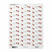 Étiquette Gold et Rouge Marsala Floral Chute en Amour (Feuille entière)