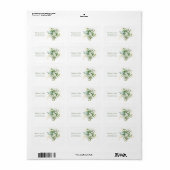 Étiquette Gold Eucalyptus Wreath Green Sea Glass Mariage (Feuille entière)