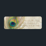 Étiquette Gold Exotic Peacock Feather Glam Party Invitation<br><div class="desc">Gold Exotic Peacock Feather Glam Party Invitation Étiquettes. Customisez avec tout texte. Éléments correspondants disponibles.</div>