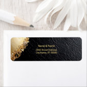 Étiquette Gold Floral Embellishments Return Address Label (En situation)