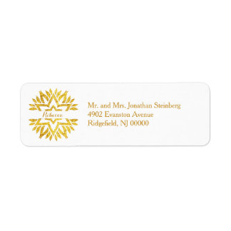 Étiquette Gold Foil Look Star Mandala Bat mitzvah Return