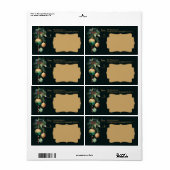 Étiquette Gold Green Christmas Ornaments Shipping (Feuille entière)