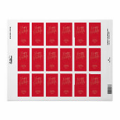 Étiquette Gold Happy Holidays Red Return Adresse (Feuille entière)