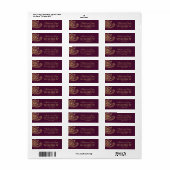 Étiquette Gold Indian Paisley Mariage (Feuille entière)