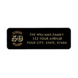 Étiquette Gold Lettering Fifty 50th Birthday Adresse de reto<br><div class="desc">Vous cherchez des autocollants pour les fournitures de fête du 50e anniversaire? Découvrez cette Gold Lettering Cinquante-Anniversaire Adresse de retour. Vous pouvez changer l'âge facilement pour qu'il soit adapté à tout autre âge. Bonne fête ! Avec Amour Frankie   Marlow</div>