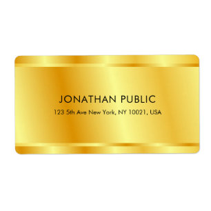 Étiquette Gold Look Personnalisé Élégant Modèle glamour