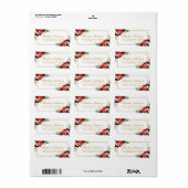 Étiquette Gold Mariage Bourgogne Floral Boho Adresse (Feuille entière)