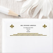 Étiquette Gold Metal & Gold Fleur de Lys Adresse de retour (En situation)