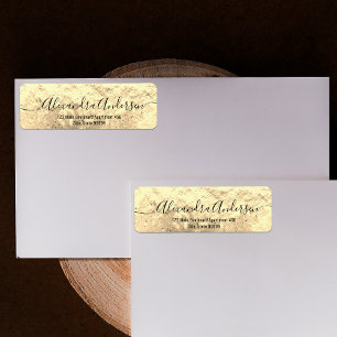 Étiquette Gold Metallic Foil Stylish Chic Calligraphy Étique