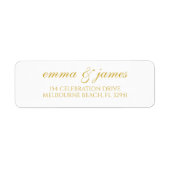 Étiquette Gold | Modern Minimal Script Return Address Label (Devant)
